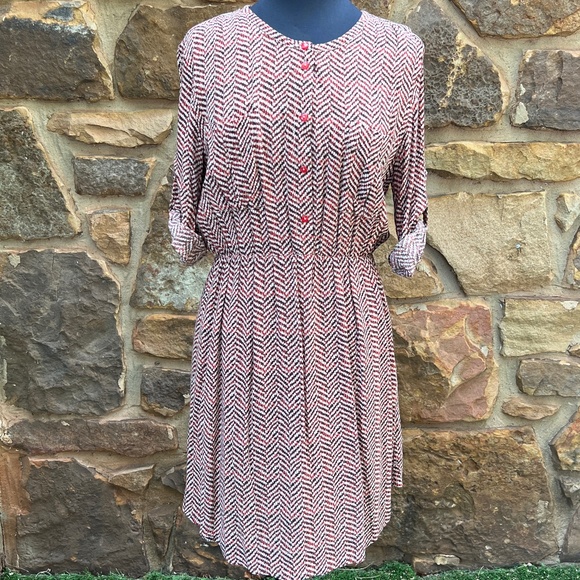 Comme Toi Dresses & Skirts - Comme Toi Patterned Button Up Shirt Dress - Size M